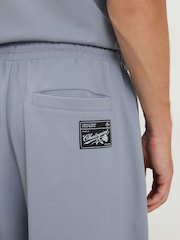 River Island Blue Wide Leg Waffle Joggers - Image 4 of 4