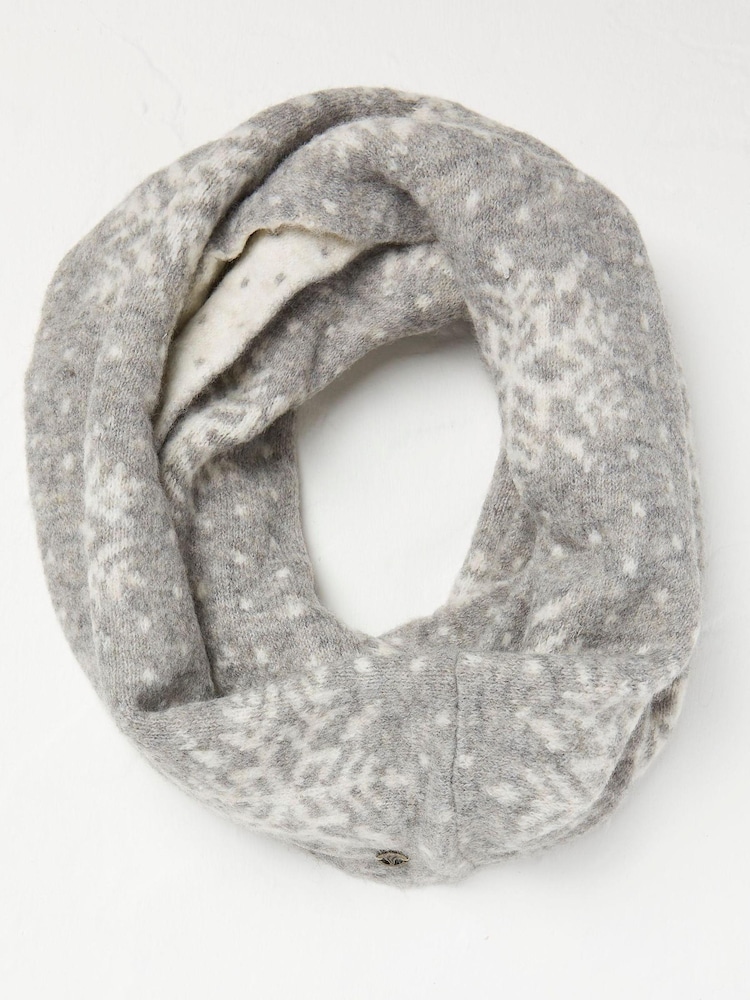 FatFace Grey Snowflake Snood Scarf - Image 1 of 2