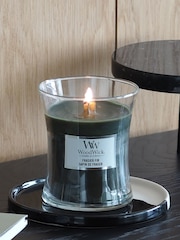 Woodwick Green Medium Hourglass Scented Candle with Crackle Wick Fir - Image 1 of 4