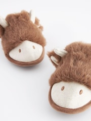 Brown Hamish The Highland Cow Mule Slippers - Image 5 of 7