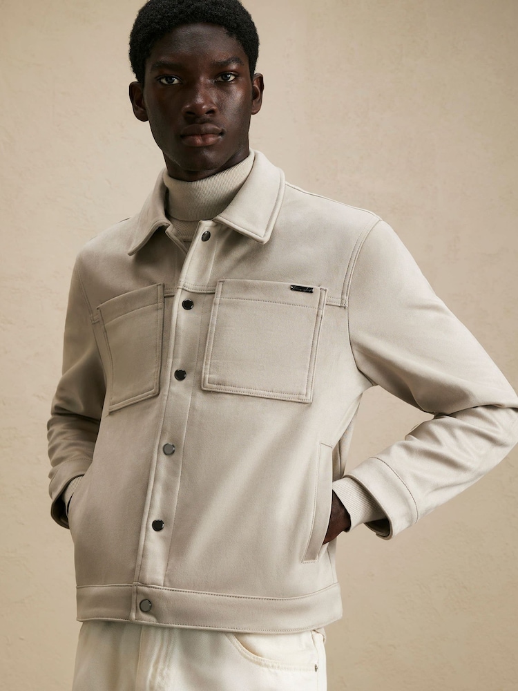 River Island Natural Suedette Jacket - Image 2 of 4 River Island Natural Suedette Jacket - Image 2 of 4