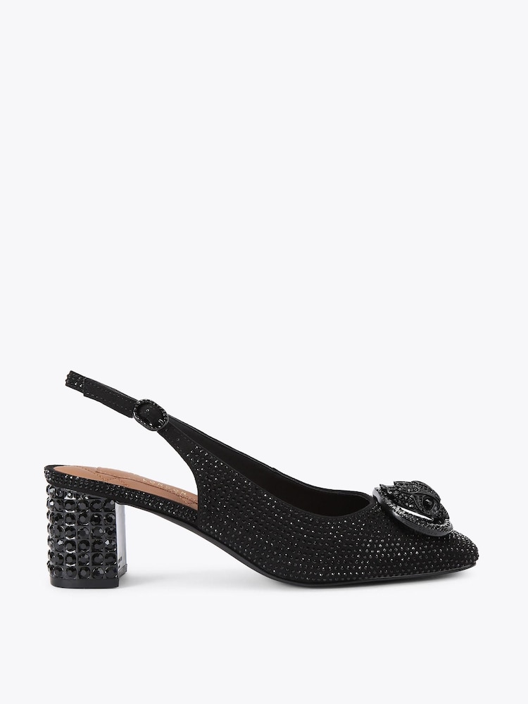 Kurt Geiger London Black Chelsea Block Slingback Shoes - Image 1 of 5 Kurt Geiger London Black Chelsea Block Slingback Shoes - Image 1 of 5