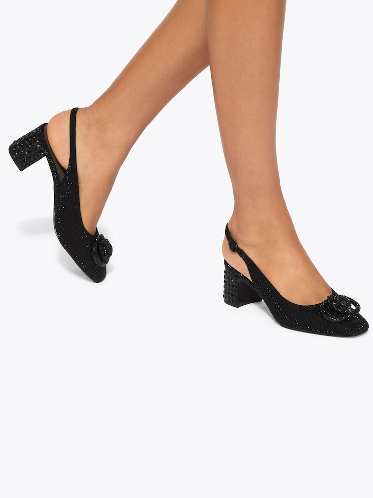 Kurt Geiger London Black Chelsea Block Slingback Shoes - Image 2 of 5 Kurt Geiger London Black Chelsea Block Slingback Shoes - Image 2 of 5