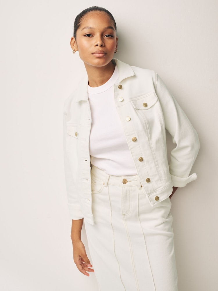 White Fuller Bust Denim Jacket - Image 1 of 6