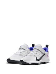Nike White/Navy Junior Omni Trainers - Image 3 of 9
