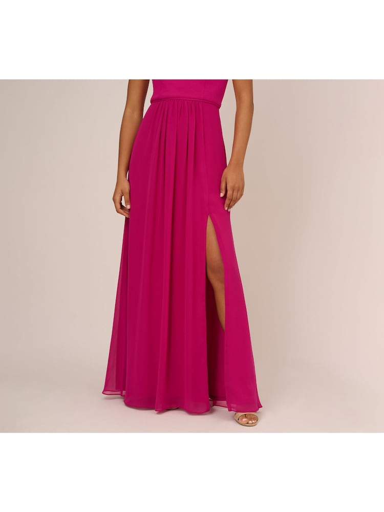 Adrianna Papell One Shoulder Chiffon Gown - Image 4 of 7