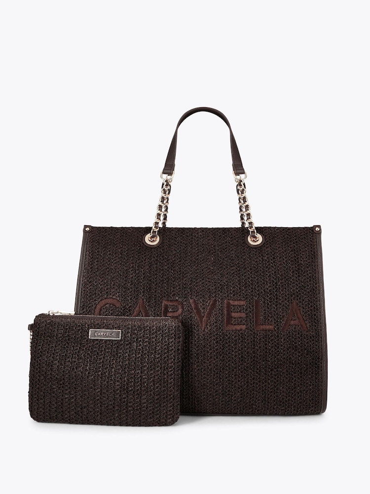 Carvela Brown Sorrento Raffia Tote Bag - Image 2 of 5