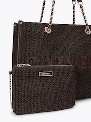 Carvela Brown Sorrento Raffia Tote Bag - Image 5 of 5