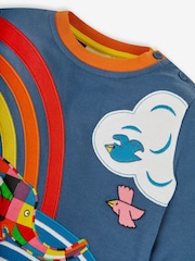 JoJo Maman Bébé Indigo Kids' Elmer Scene Appliqué Top - Image 2 of 3