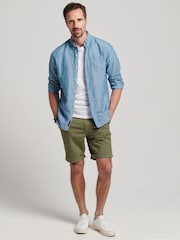 Голубой - Superdry Cotton Studios лен Button Down Shirt - Изображение 2 из 5