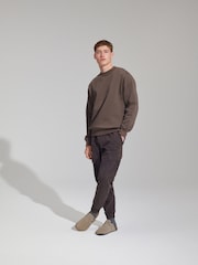 Light Brown Regular Fit Jersey Cotton Rich Crew Sweatshirt - Image 2 of 6