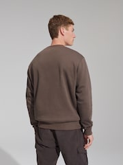 Light Brown Regular Fit Jersey Cotton Rich Crew Sweatshirt - Image 3 of 6