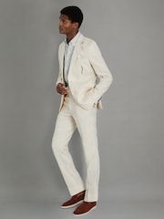 Reiss Sage Bengal Stripe Queens 100% Linen Button-Down Collar Shirt - Image 3 of 6