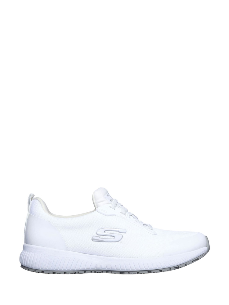 Skechers White Standard Fit Skechers Womens Standard Fit Squad Slip Resistant Work Trainers - Image 1 of 5