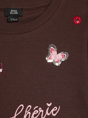 River Island Brown Sequin Embroidered T-Shirt - Image 4 of 4
