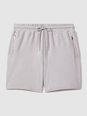 Reiss Silver Hester Textured Cotton Drawstring Shorts - Image 2 of 6
