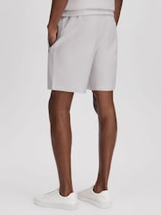 Reiss Silver Hester Textured Cotton Drawstring Shorts - Image 5 of 6