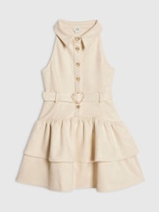 River Island Cream Halter Suede Rara Dress - Image 1 of 4