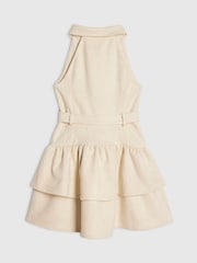 River Island Cream Halter Suede Rara Dress - Image 2 of 4
