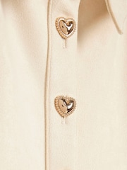 River Island Cream Halter Suede Rara Dress - Image 3 of 4