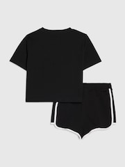 River Island Black Neon Graffiti Top & Short Set - Image 2 of 4