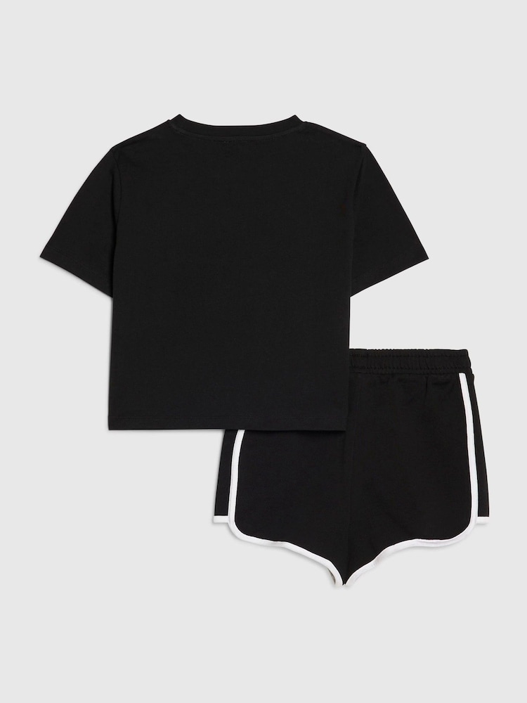 River Island Black Neon Graffiti Top & Short Set - Image 2 of 4 River Island Black Neon Graffiti Top & Short Set - Image 2 of 4