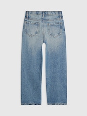 River Island Blue Scripty Hotfix Straight Leg Jeans - Image 2 of 4