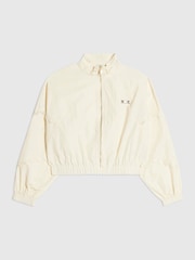 River Island Cream Lace Funnel Bomber Jacket - Image 1 of 3