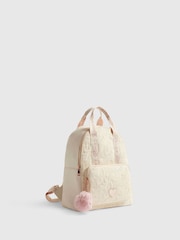 River Island Cream Logo Heart Nylon School Backpack - Image 3 of 5