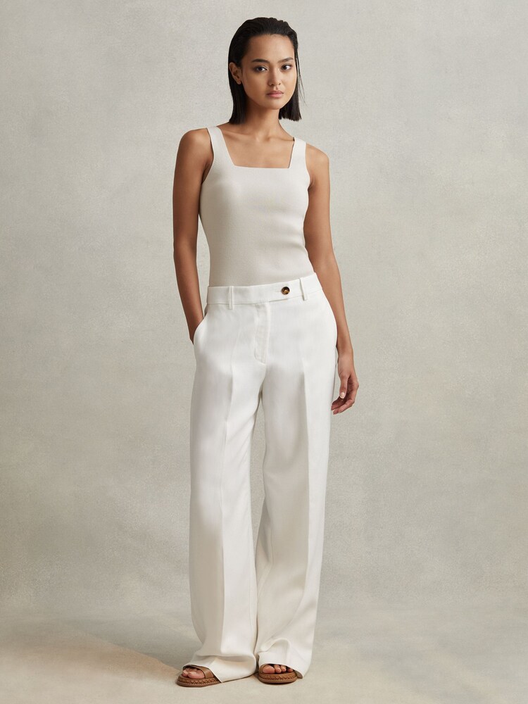 Reiss Grey Harper Knitted Square Neck Vest - Image 1 of 6 Reiss Grey Harper Knitted Square Neck Vest - Image 1 of 6