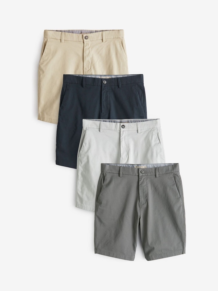 Multi - Ajustement droit - Lot de 4 shorts chino stretch - Image 1 of 12