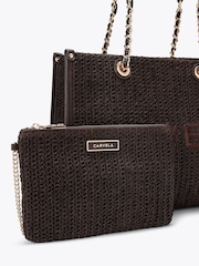 Carvela Brown Sorrento Midi Raffia Bag - Image 4 of 5