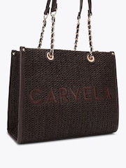 Carvela Brown Sorrento Midi Raffia Bag - Image 5 of 5