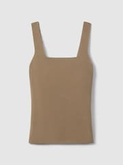 Reiss Mink Harper Knitted Square Neck Vest - Image 2 of 6