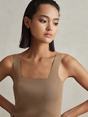 Reiss Mink Harper Knitted Square Neck Vest - Image 3 of 6