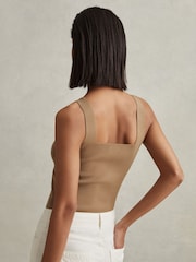 Reiss Mink Harper Knitted Square Neck Vest - Image 5 of 6