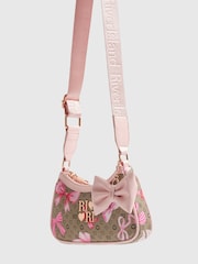 River Island Brown Bow Monogram Cross-Body  Bag - Image 1 of 5