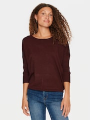 Saint Tropez Red Mila Knitted 3/4 Sleeve Pullover - Image 1 of 5