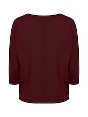 Saint Tropez Red Mila Knitted 3/4 Sleeve Pullover - Image 5 of 5