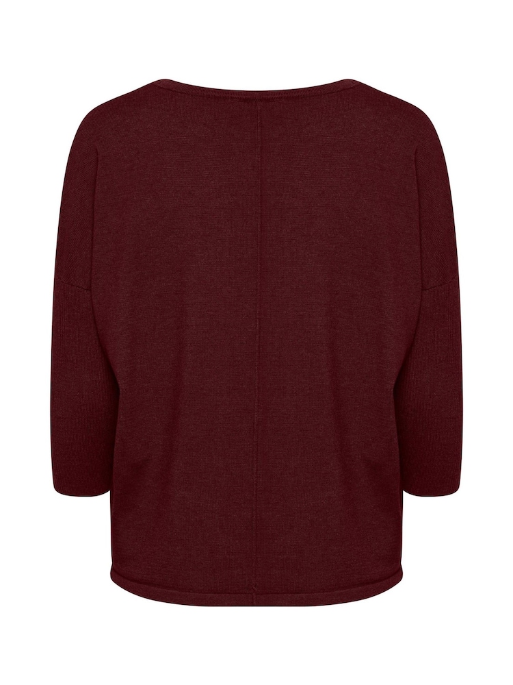 Saint Tropez Red Mila Knitted 3/4 Sleeve Pullover - Image 5 of 5 Saint Tropez Red Mila Knitted 3/4 Sleeve Pullover - Image 5 of 5