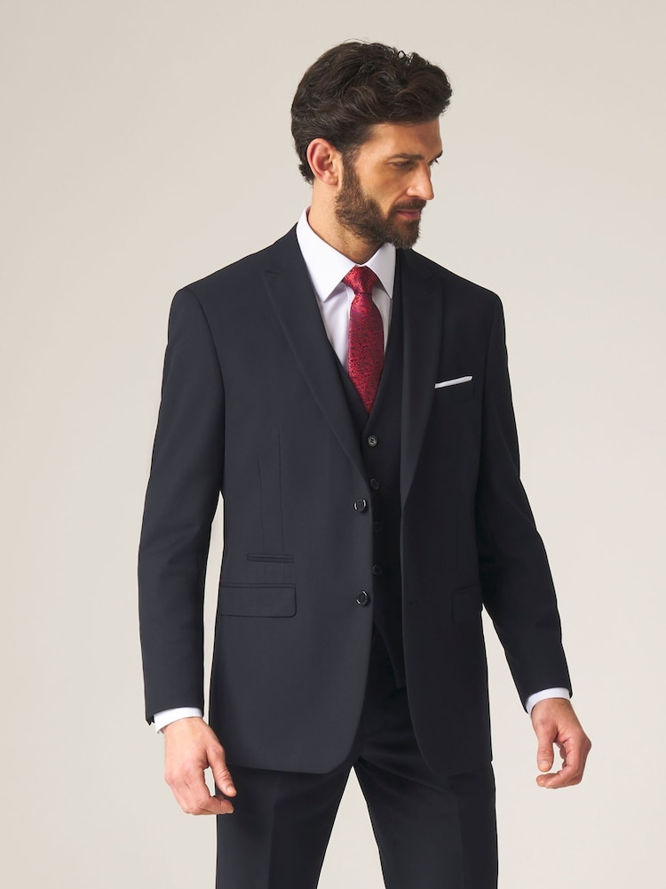 Skopes Dark Navy Blue Tailored Fit Madrid Suit: Jacket - Image 3 of 5