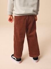 Коричнево-рыжий - Текстурированный вельвет 100% Cotton Pull On брюки (3mths-7yrs) - Image 3 of 8