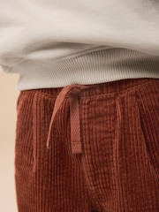Коричнево-рыжий - Текстурированный вельвет 100% Cotton Pull On брюки (3mths-7yrs) - Image 4 of 8