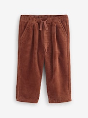Коричнево-рыжий - Текстурированный вельвет 100% Cotton Pull On брюки (3mths-7yrs) - Image 5 of 8