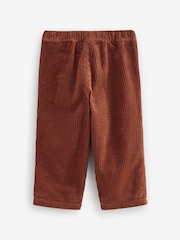 Коричнево-рыжий - Текстурированный вельвет 100% Cotton Pull On брюки (3mths-7yrs) - Image 6 of 8