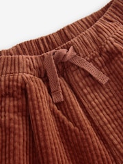 Коричнево-рыжий - Текстурированный вельвет 100% Cotton Pull On брюки (3mths-7yrs) - Image 7 of 8
