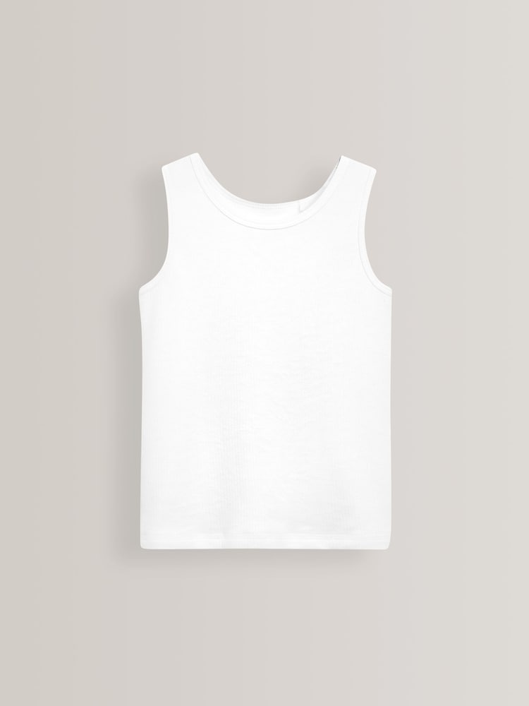 White 2 Pack Thermal Vest Tops (2-16yrs) - Image 2 of 4