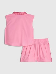 Rosa - Conjunto de camisa y pantalones cortos con aberturas y estampado de palmeras de River Island - Imagen 3 de 5