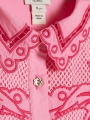 Rosa - Conjunto de camisa y pantalones cortos con aberturas y estampado de palmeras de River Island - Imagen 4 de 5