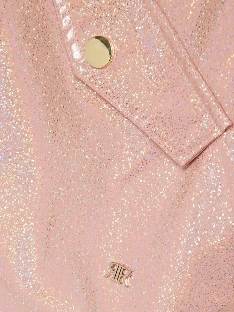 River Island Pink Glitter Rain Trench Coat - Image 3 of 3 River Island Pink Glitter Rain Trench Coat - Image 3 of 3